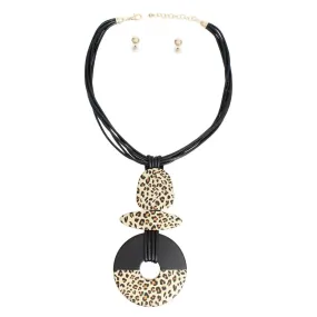 Get Wild with Our Open Circle Leopard Necklace Set!