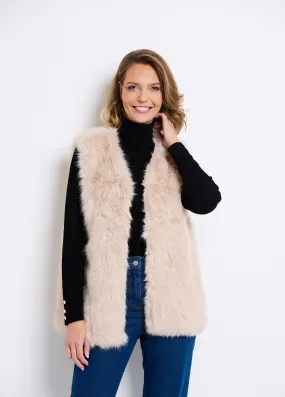 Gilet sans manches fausse fourrure