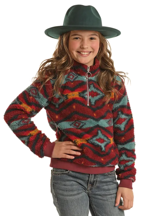 GIRLS SHERPA 1/4 ZIP PULLOVER