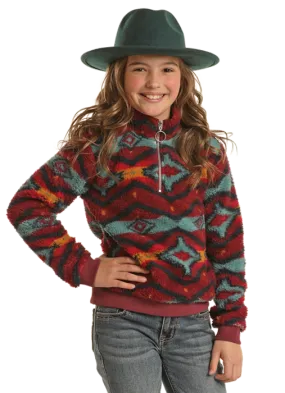 GIRLS SHERPA 1/4 ZIP PULLOVER