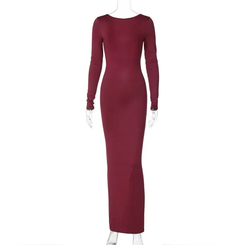 Glamour Backless Ruched Maxi Dress