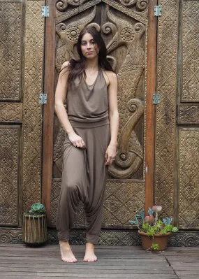 Halter Jumpsuit - Chocolate