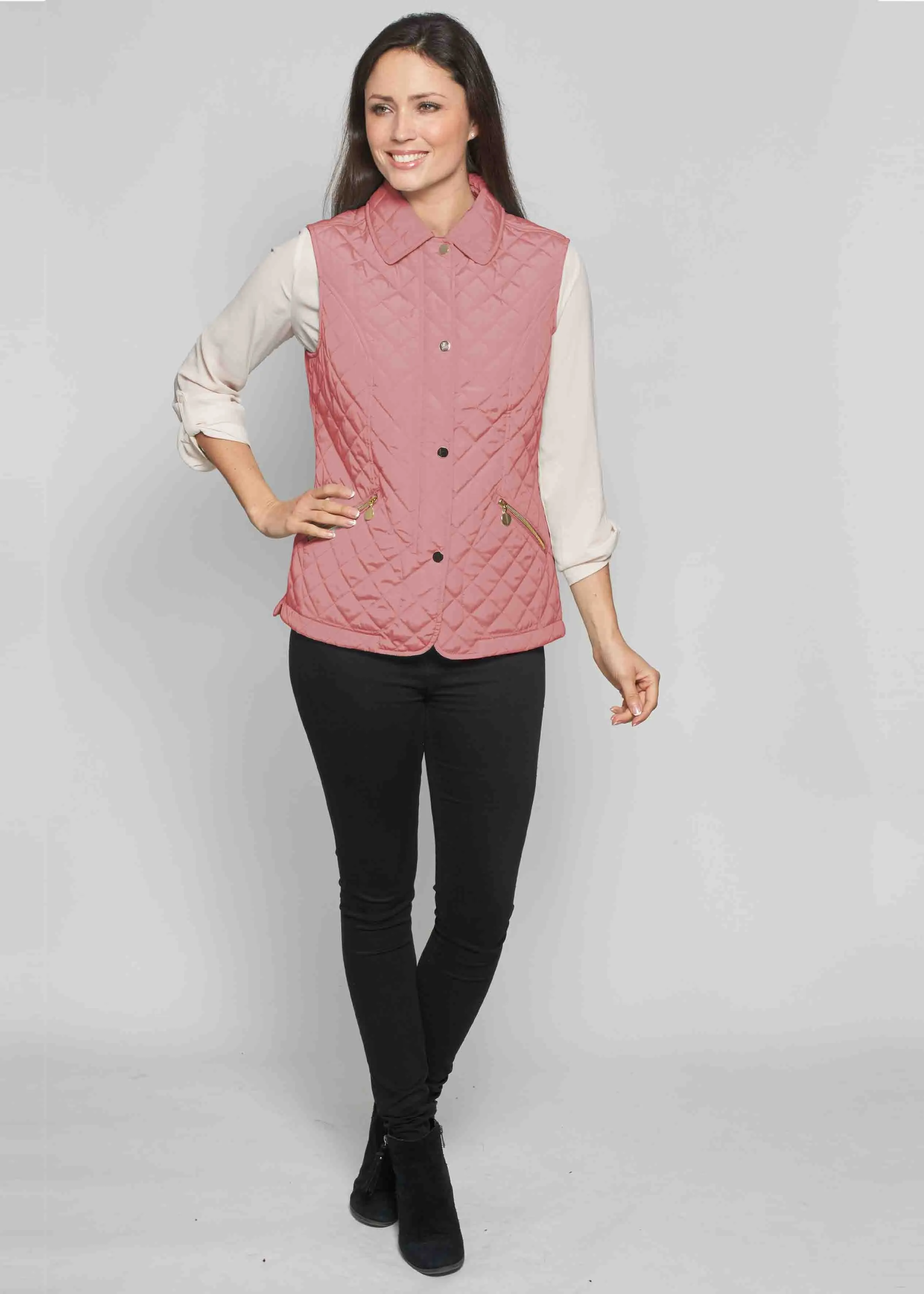 Hatty Diamond Quilted VELCRO® Brand Fastening Gilet