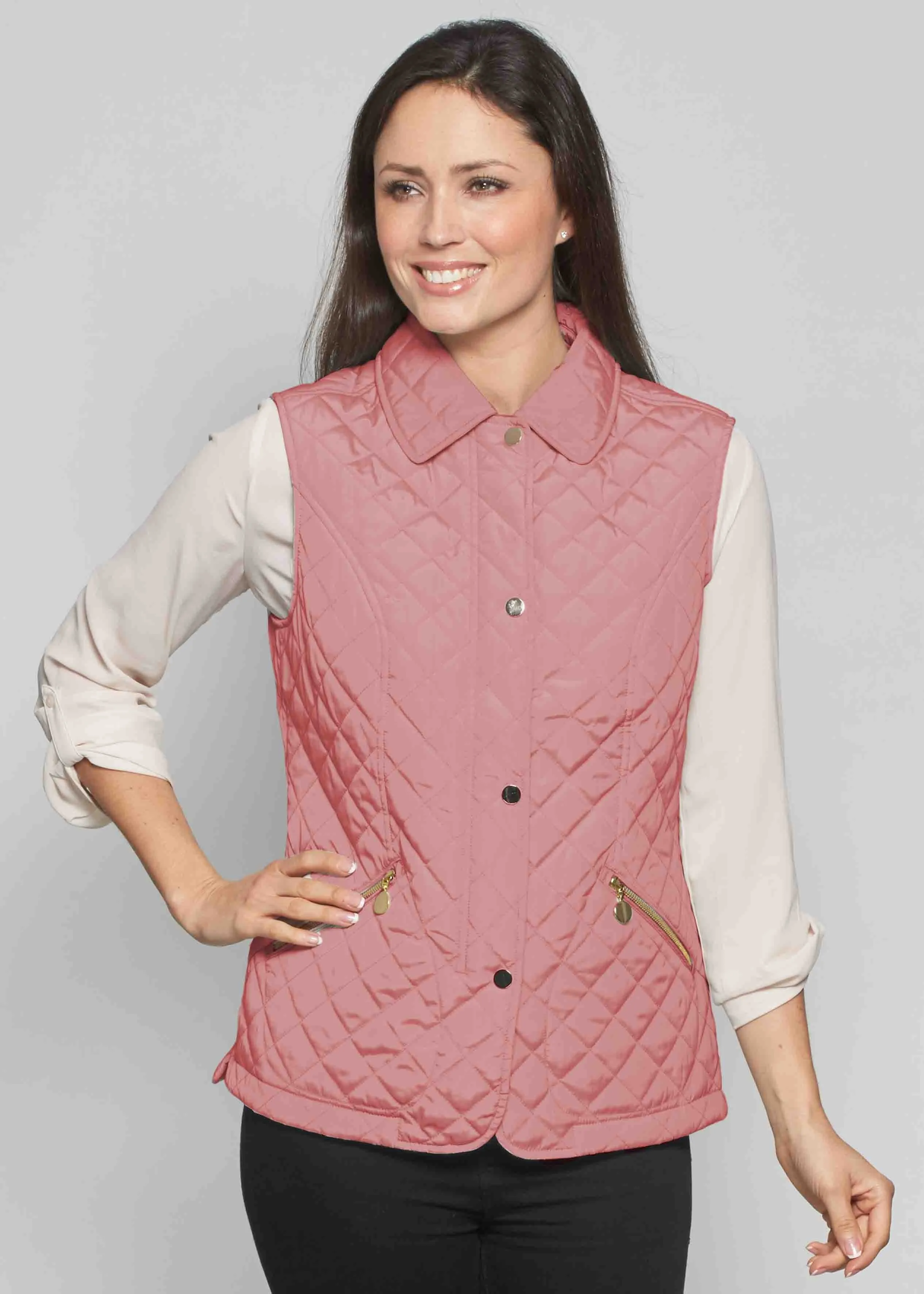 Hatty Diamond Quilted VELCRO® Brand Fastening Gilet