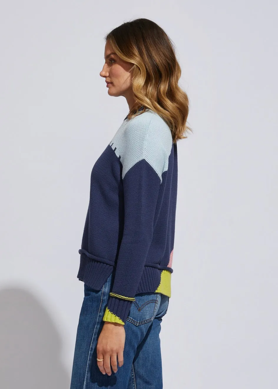Intarsia Trim Jumper