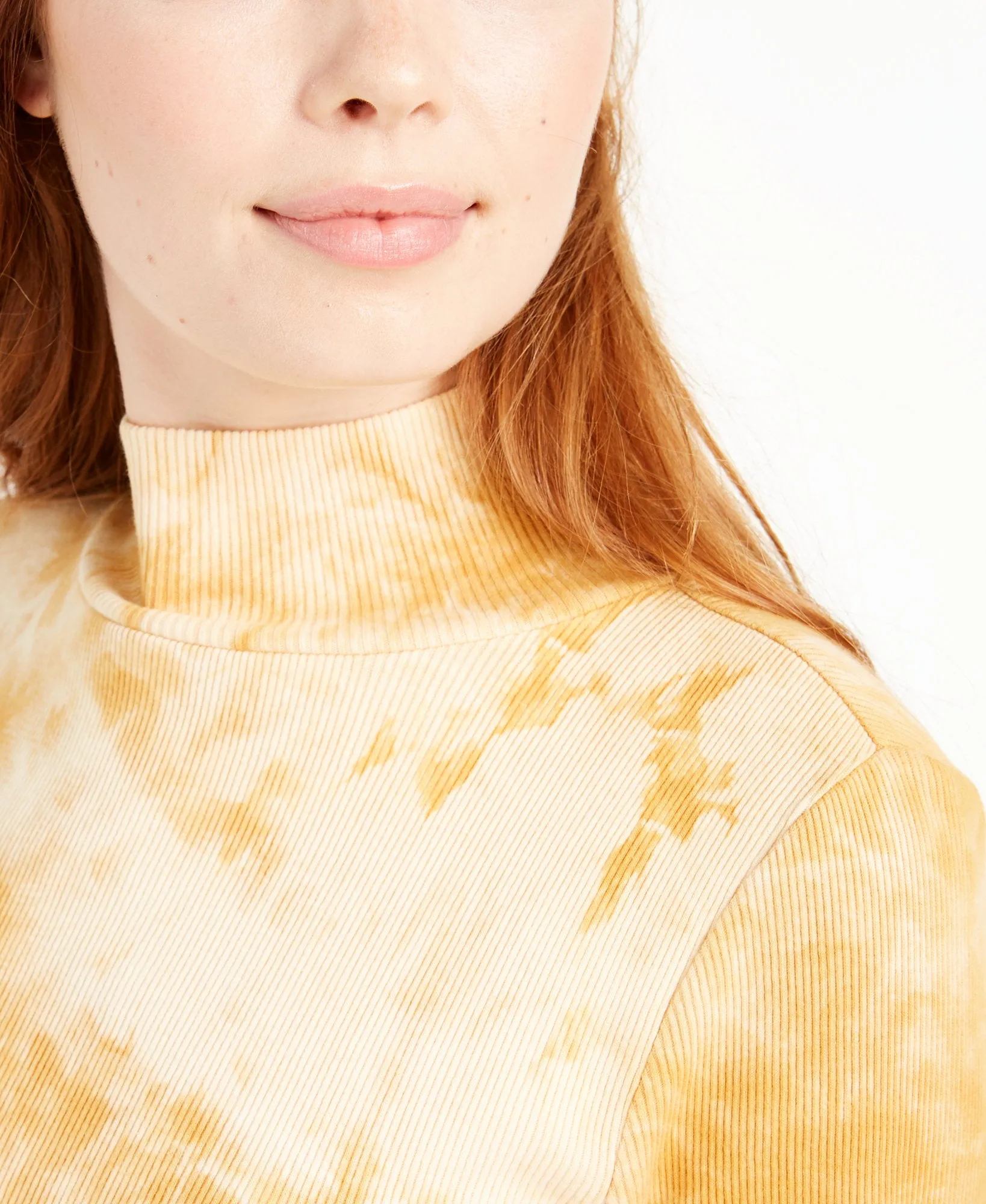 Juniors' Tie-Dye Mock Neck Top