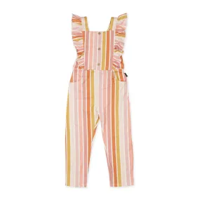 Kapow Beach Stripe Frill Dungarees