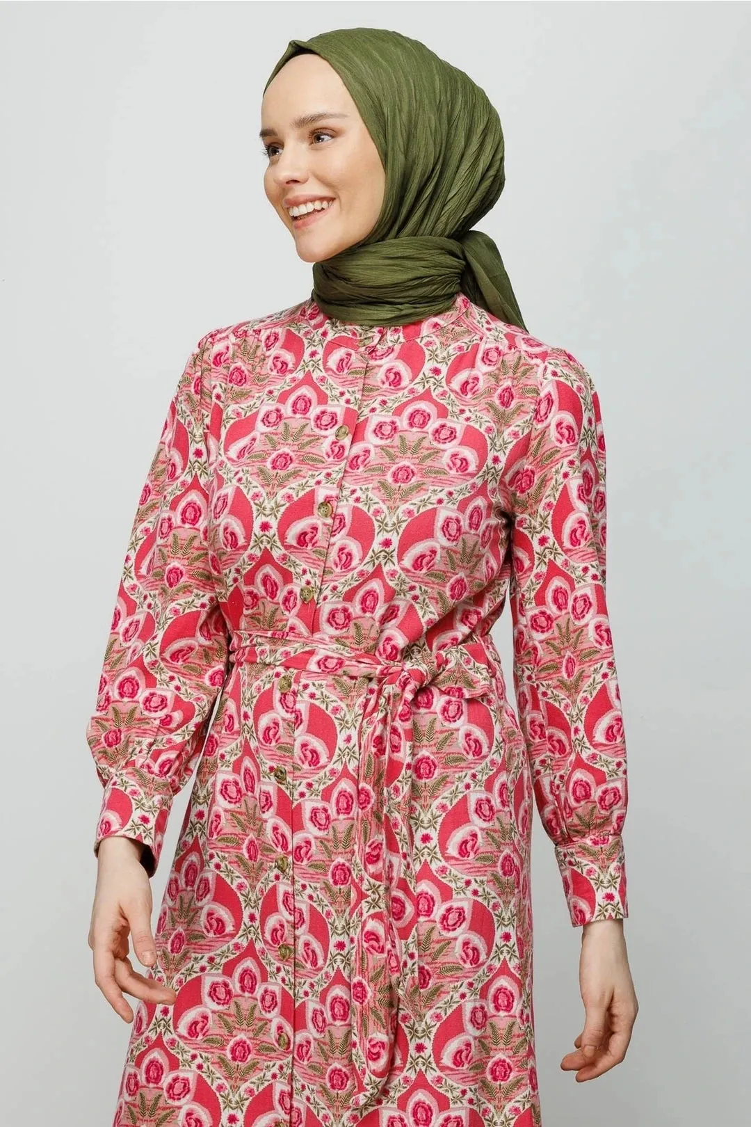 Khaki Pleated Bamboo Hijab