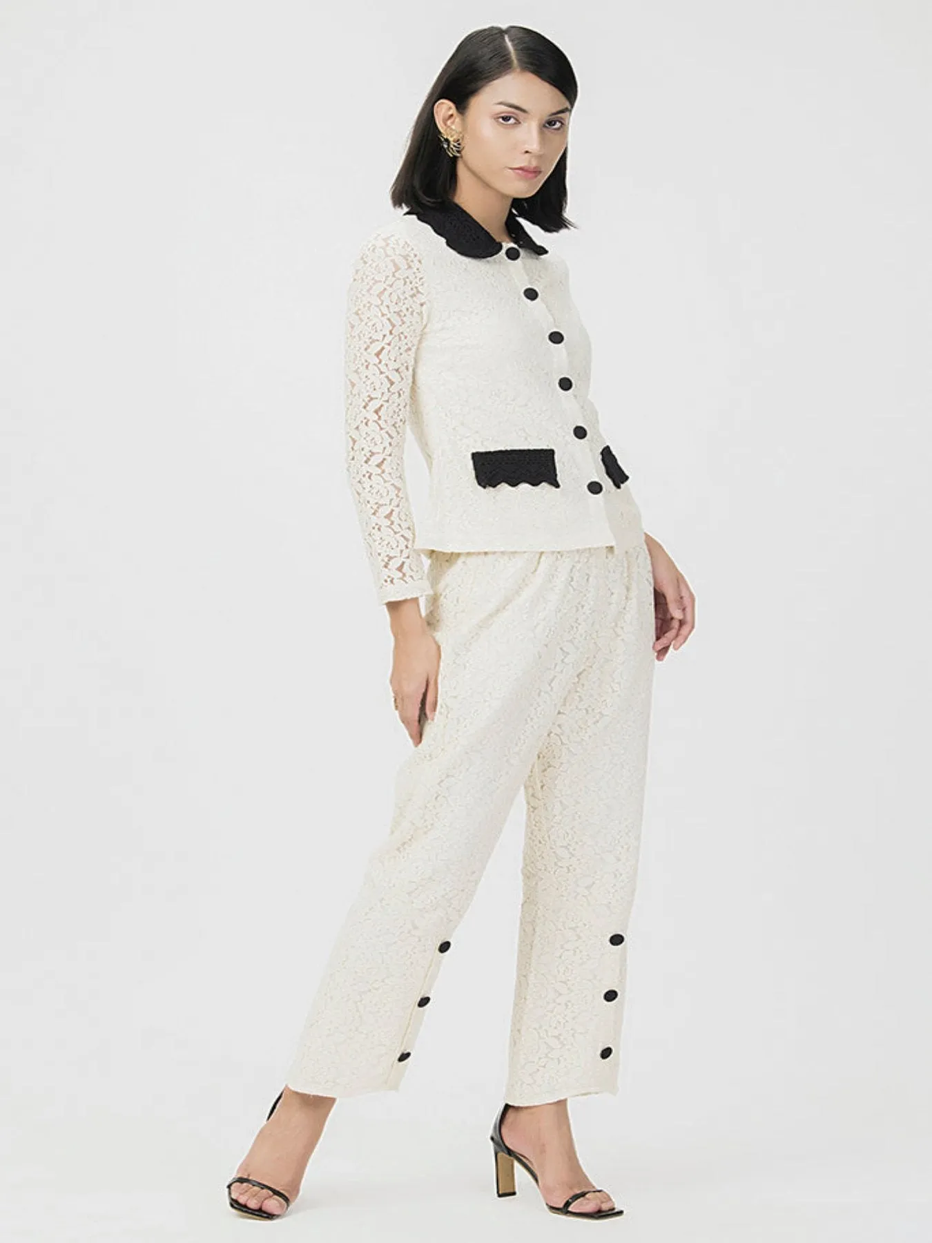 Lace Co-ord Set Cream