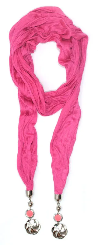 Ladies Silver Flower Pendants Fashion Scarf Wholesale