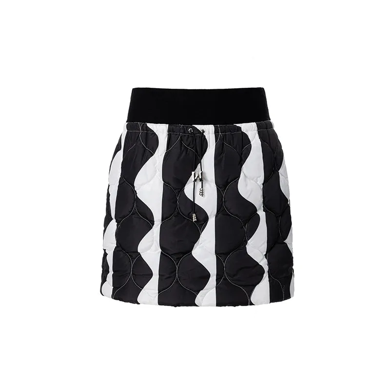 LEDI W original design winter black white contrasting down skirt  - Saskia