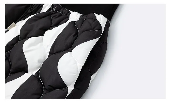 LEDI W original design winter black white contrasting down skirt  - Saskia