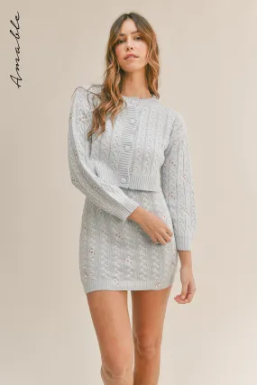 LOLA FLORAL KNIT MINI DRESS SET