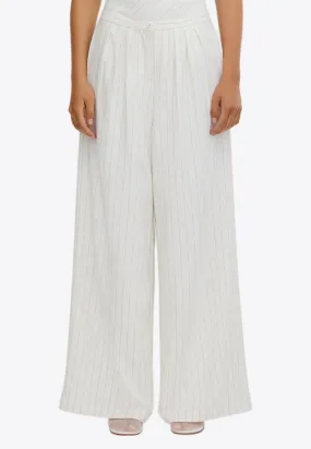 Lucy Pinstriped Wide-Leg Pants