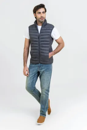 Markhor Grey Puffer Sleeve Less Jacket T212-T2