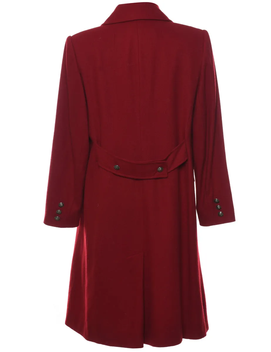 Maroon Wool Coat - M