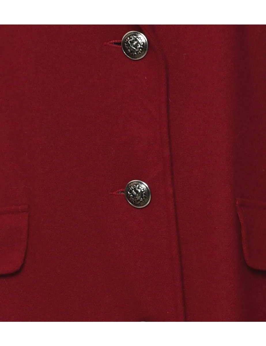 Maroon Wool Coat - M