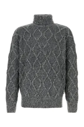 Melange grey nylon blend Estupendo sweater