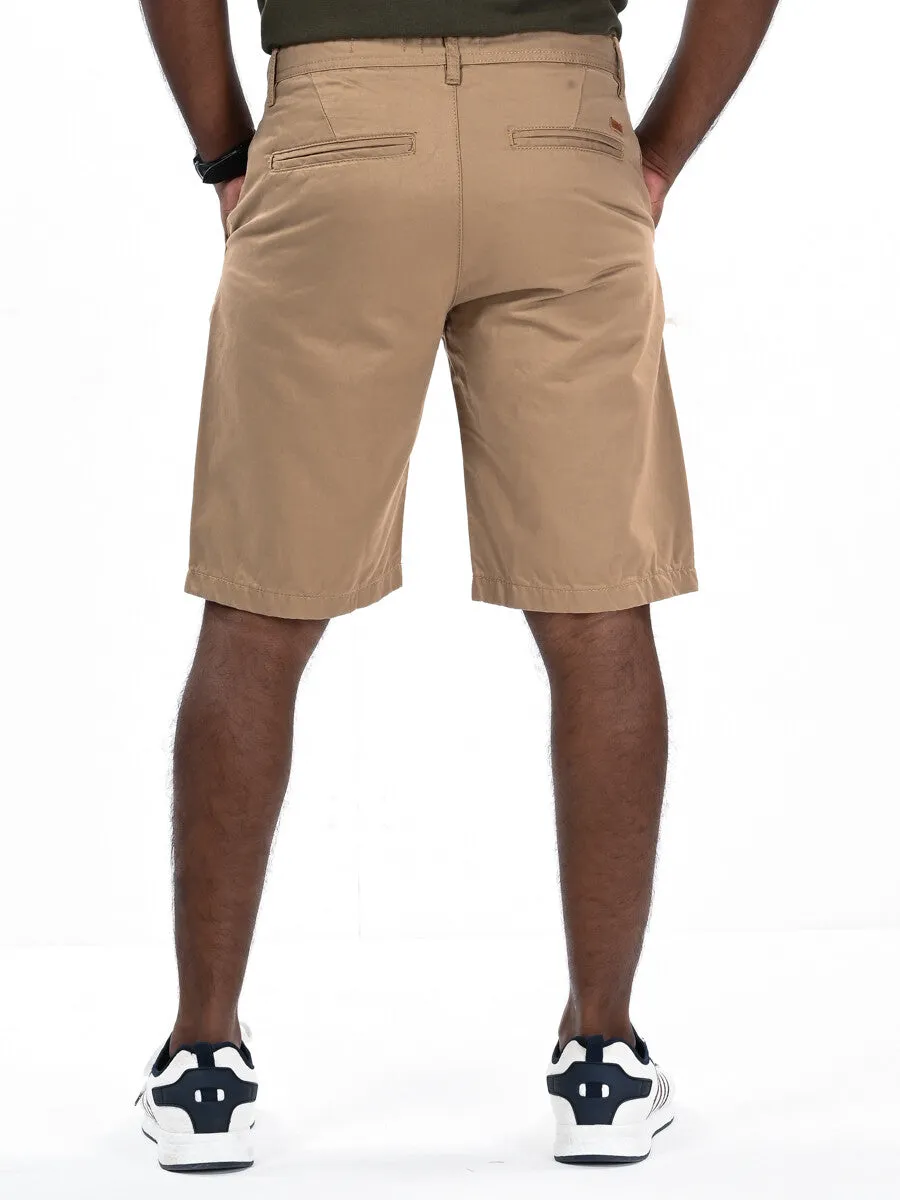Men Khaki Slim Fit Chino Shorts