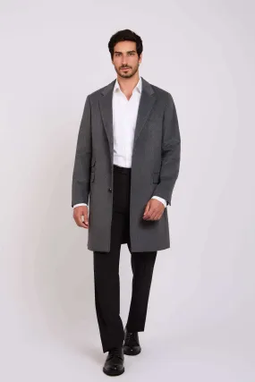 Men Regular Fit Coat - Dark Grey