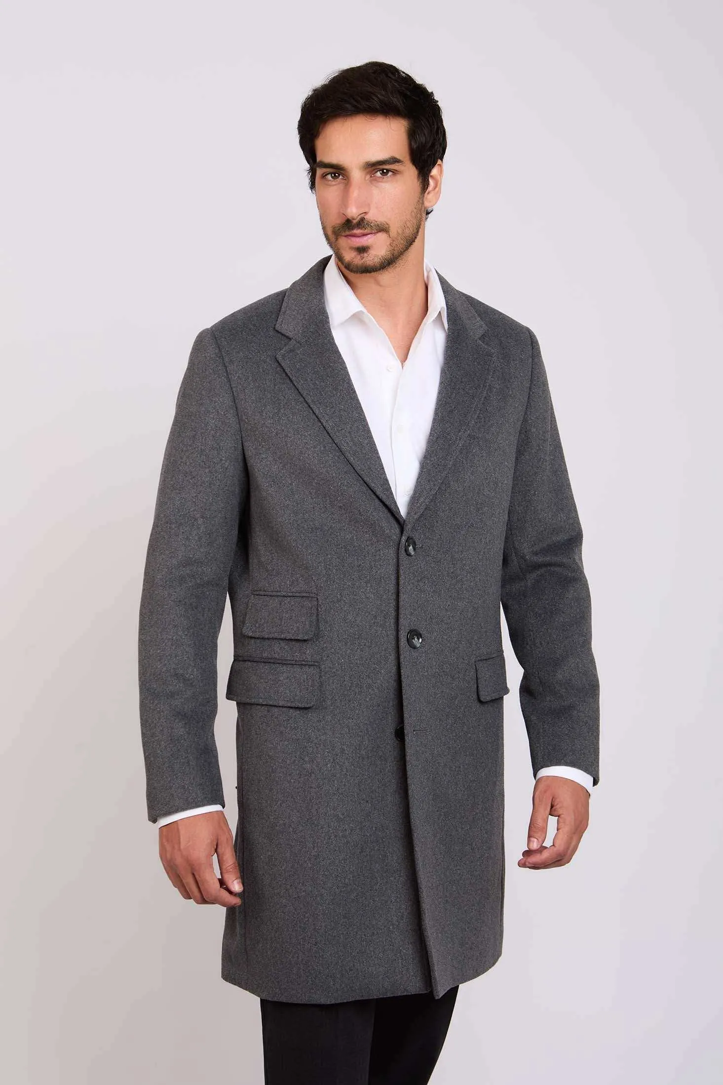 Men Regular Fit Coat - Dark Grey