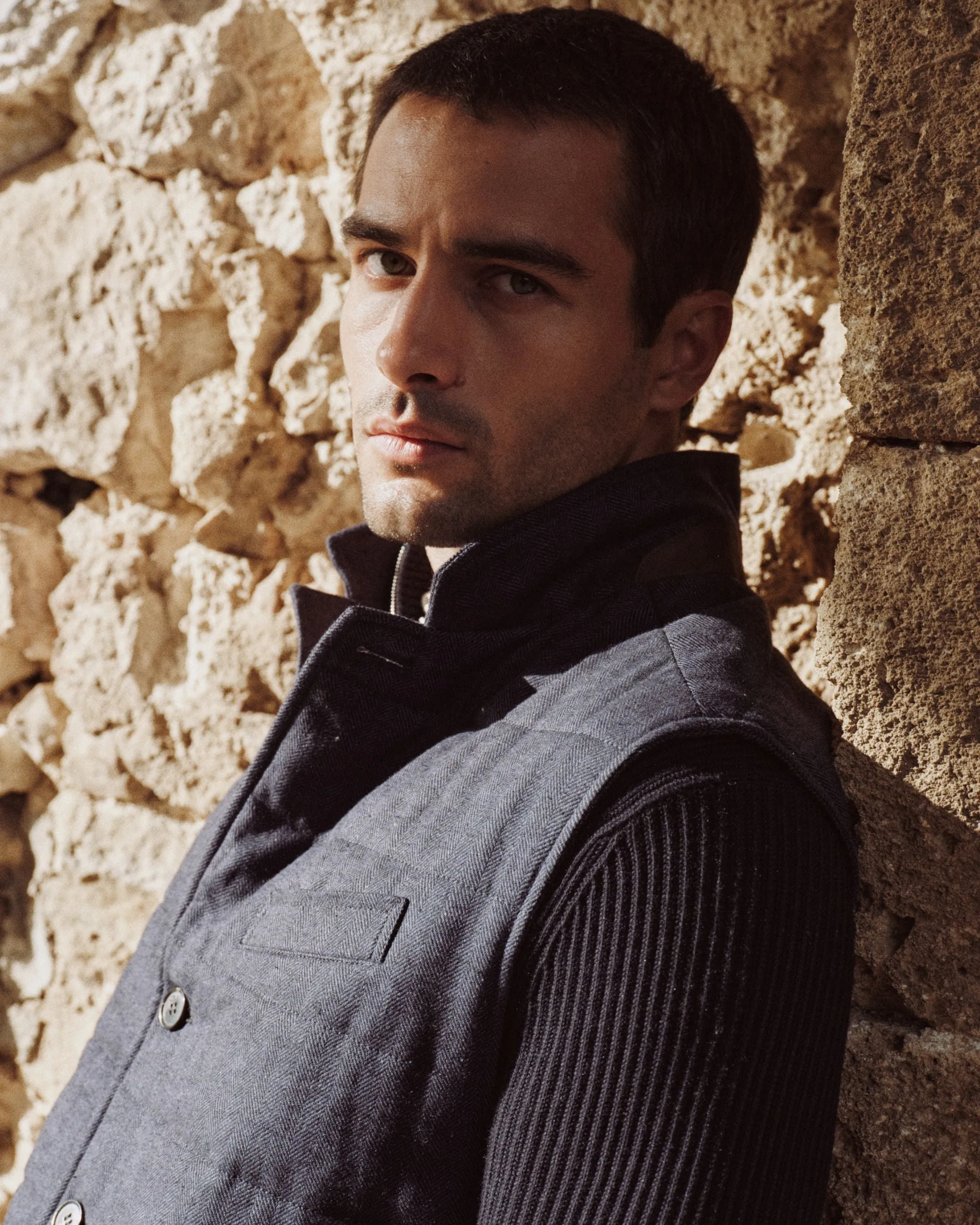 Men's Seville Linen Gilet Navy Blue