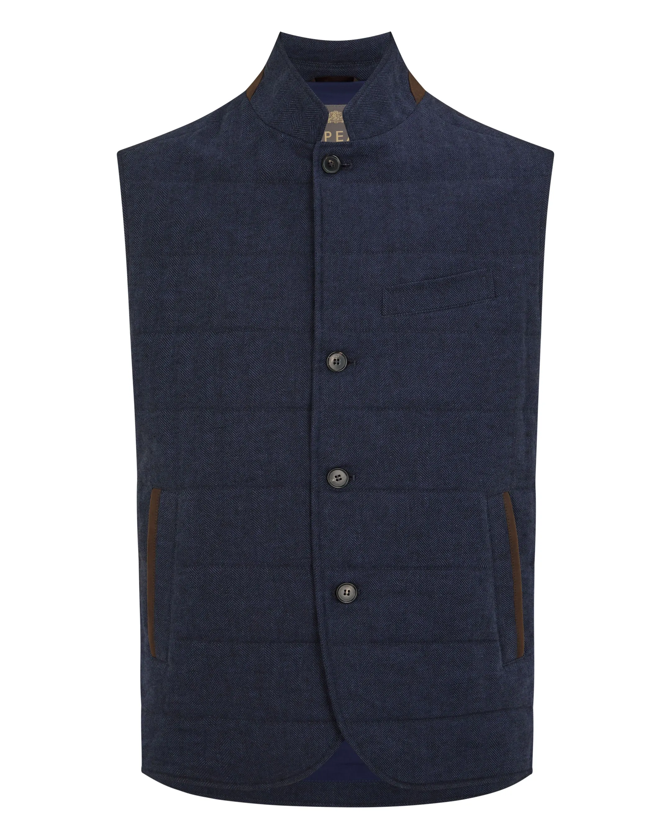 Men's Seville Linen Gilet Navy Blue