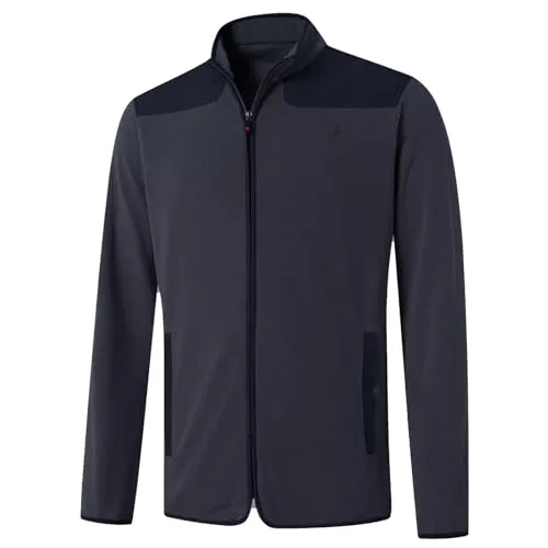 MICHEL ROUEN Mens Fleece Jacket Golf Lightweight Casual Sport Warm Mock Neck Kangaroo Pocket Polar Fleece Jacket Men Dark Grey