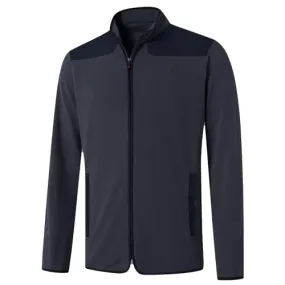 MICHEL ROUEN Mens Fleece Jacket Golf Lightweight Casual Sport Warm Mock Neck Kangaroo Pocket Polar Fleece Jacket Men Dark Grey