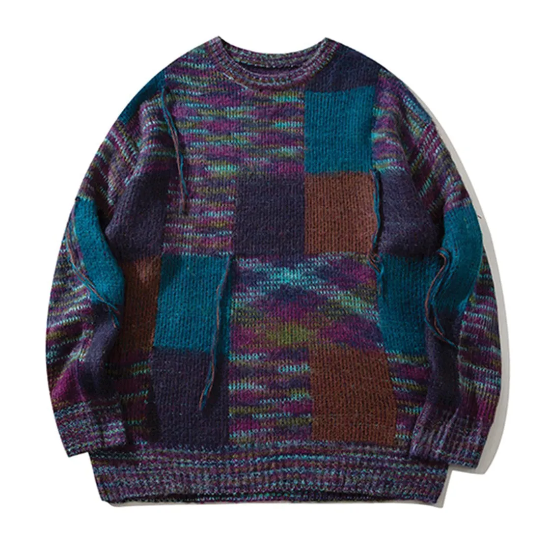 Mohair Color Block Sweater