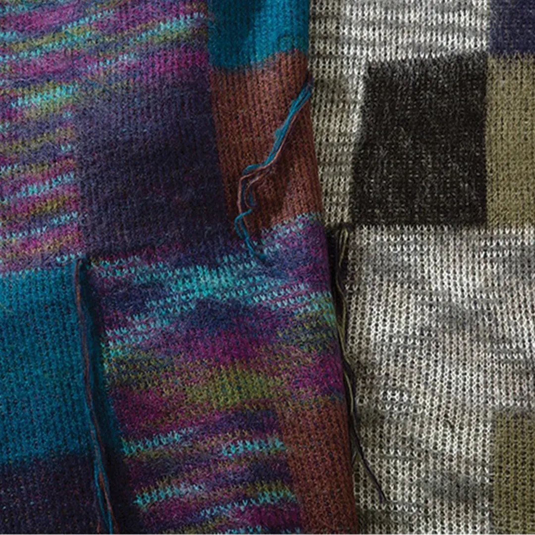 Mohair Color Block Sweater