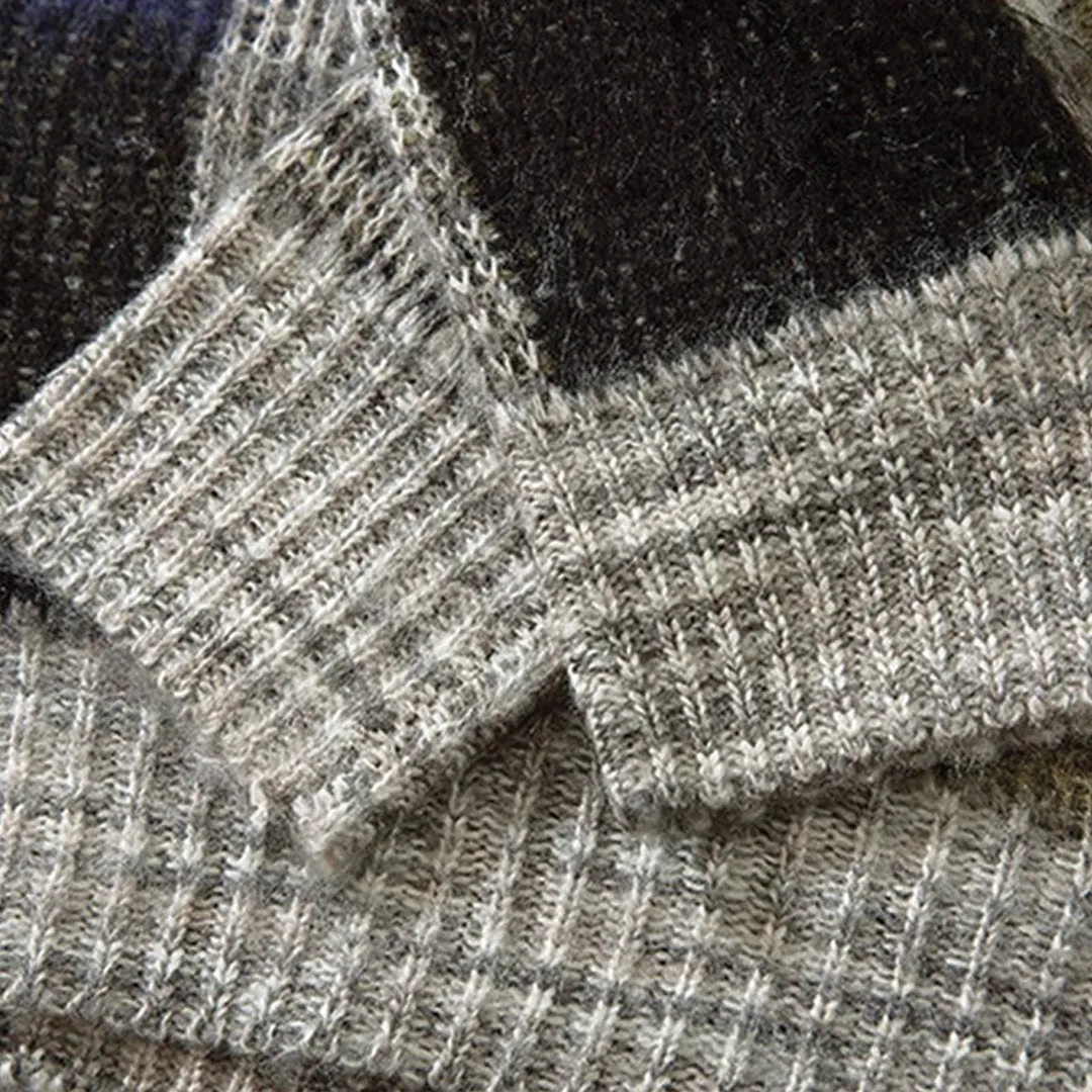 Mohair Color Block Sweater