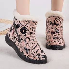 New Women Boots Fashion Alphabet Winter Shoes Women Waterproof Snow