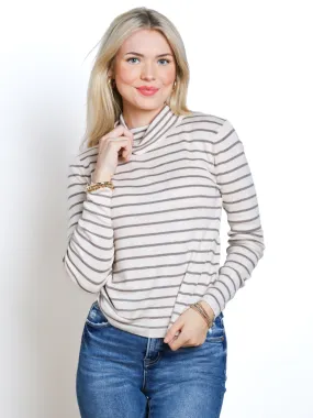 Over My Head Striped Turtleneck Sweater- Final Sale