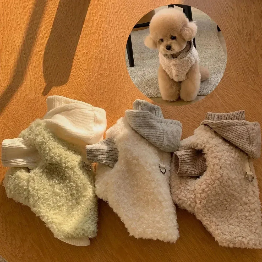 Pet Fashion Delight: Winter Warm Two-Legged Dog Costume with Hat and Coat - Stylish Cotton Clothes for Small to Medium Dogs, Ideal for Chihuahua Puppies