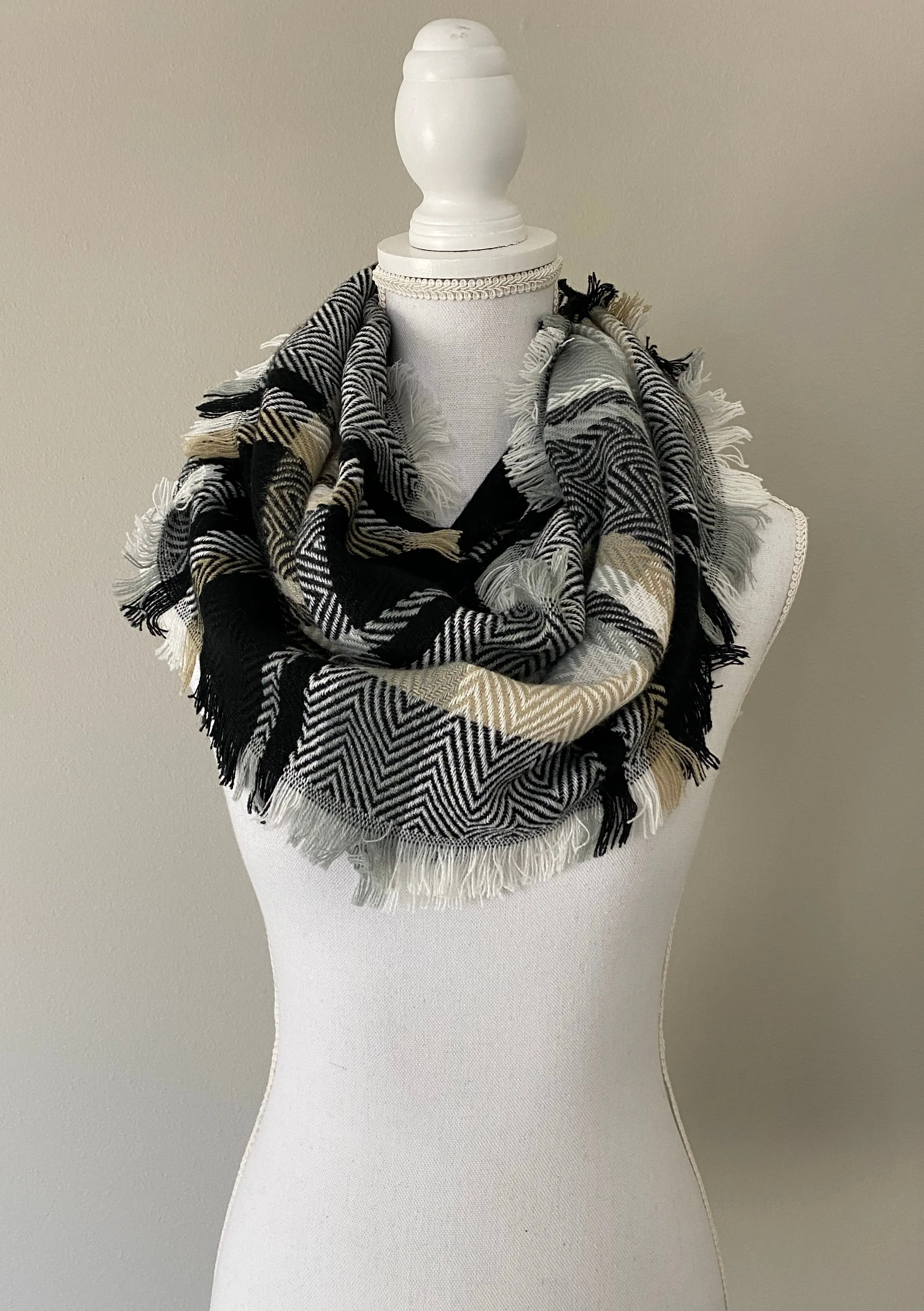 Plaid Print Infinity Scarf