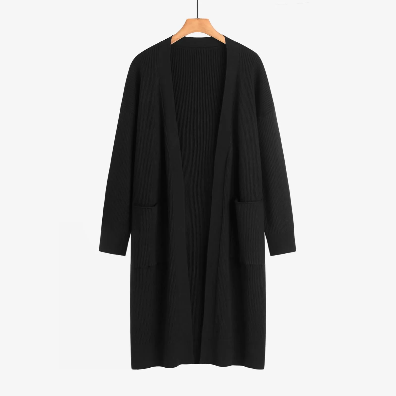 Plus Size Long Sleeve Cozy Maxi Cardigan B-43687