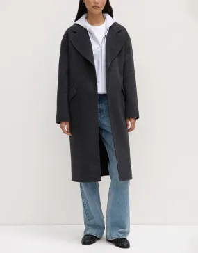 Sadie Single Breasted Wool Coat  Charcoal Marle
