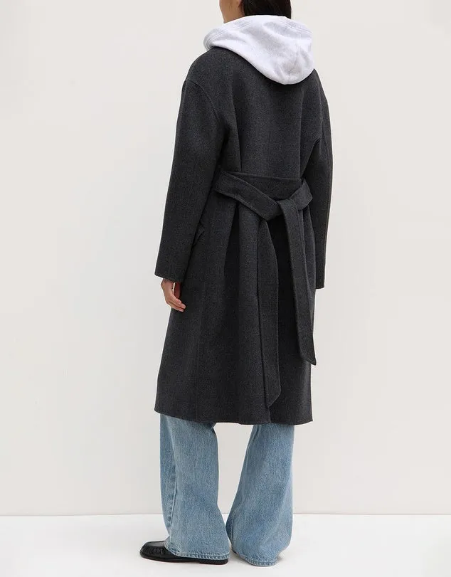 Sadie Single Breasted Wool Coat  Charcoal Marle
