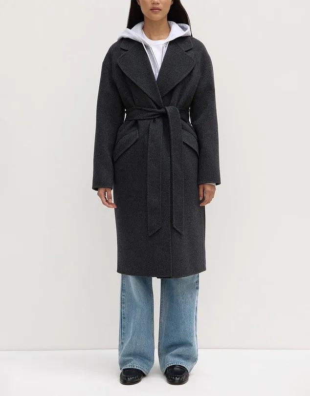 Sadie Single Breasted Wool Coat  Charcoal Marle