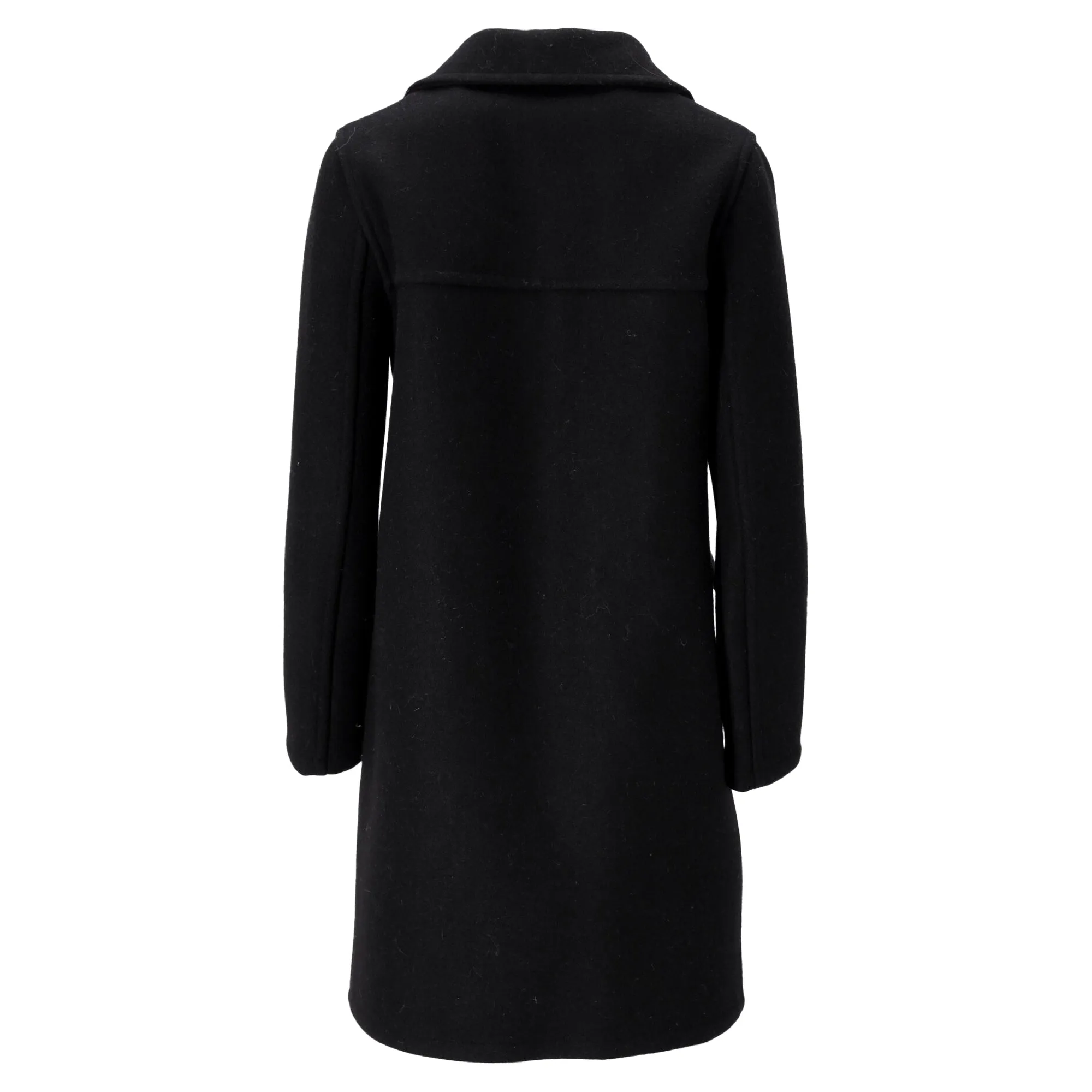 Saint Laurent Double-Breasted Coat in Black Wool