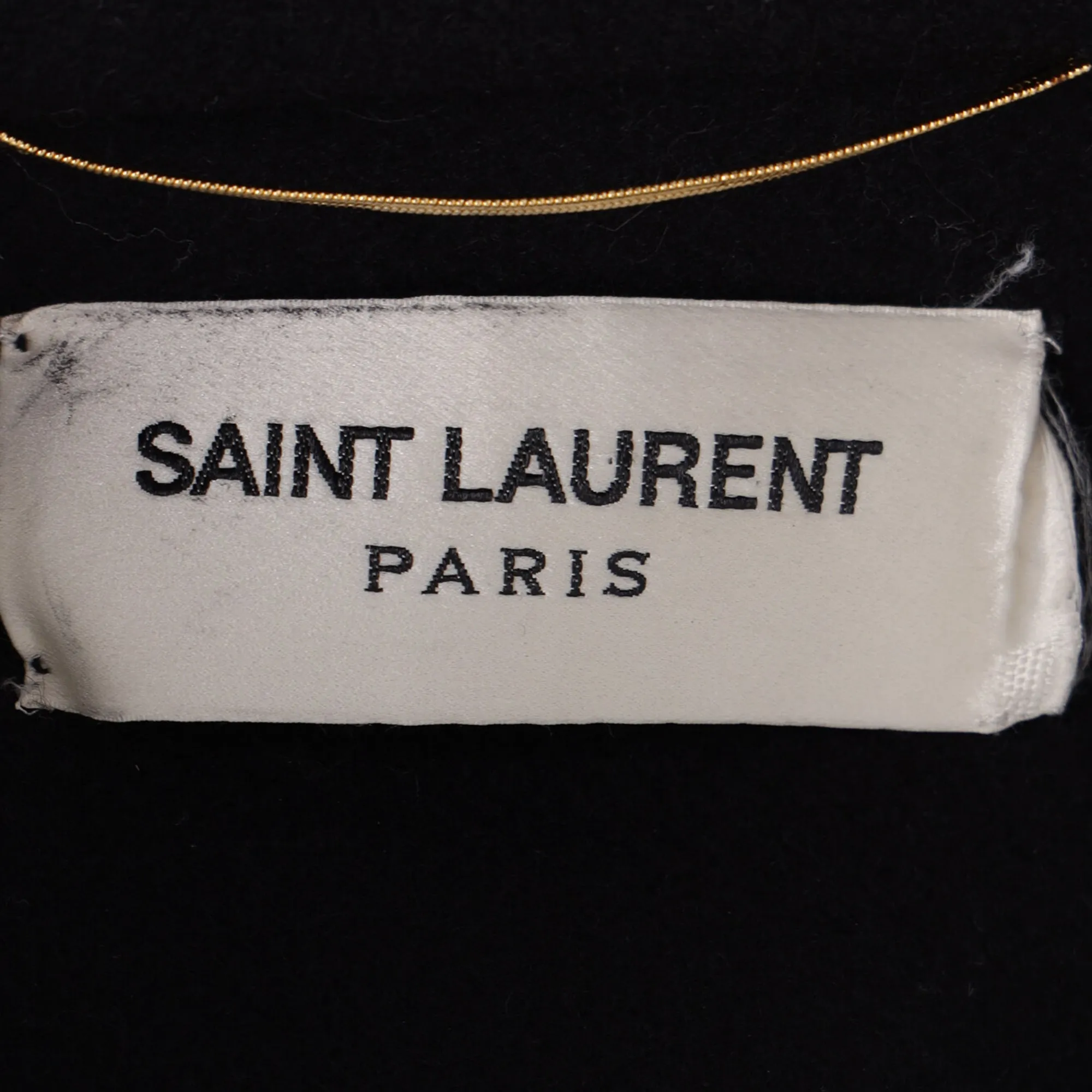 Saint Laurent Double-Breasted Coat in Black Wool