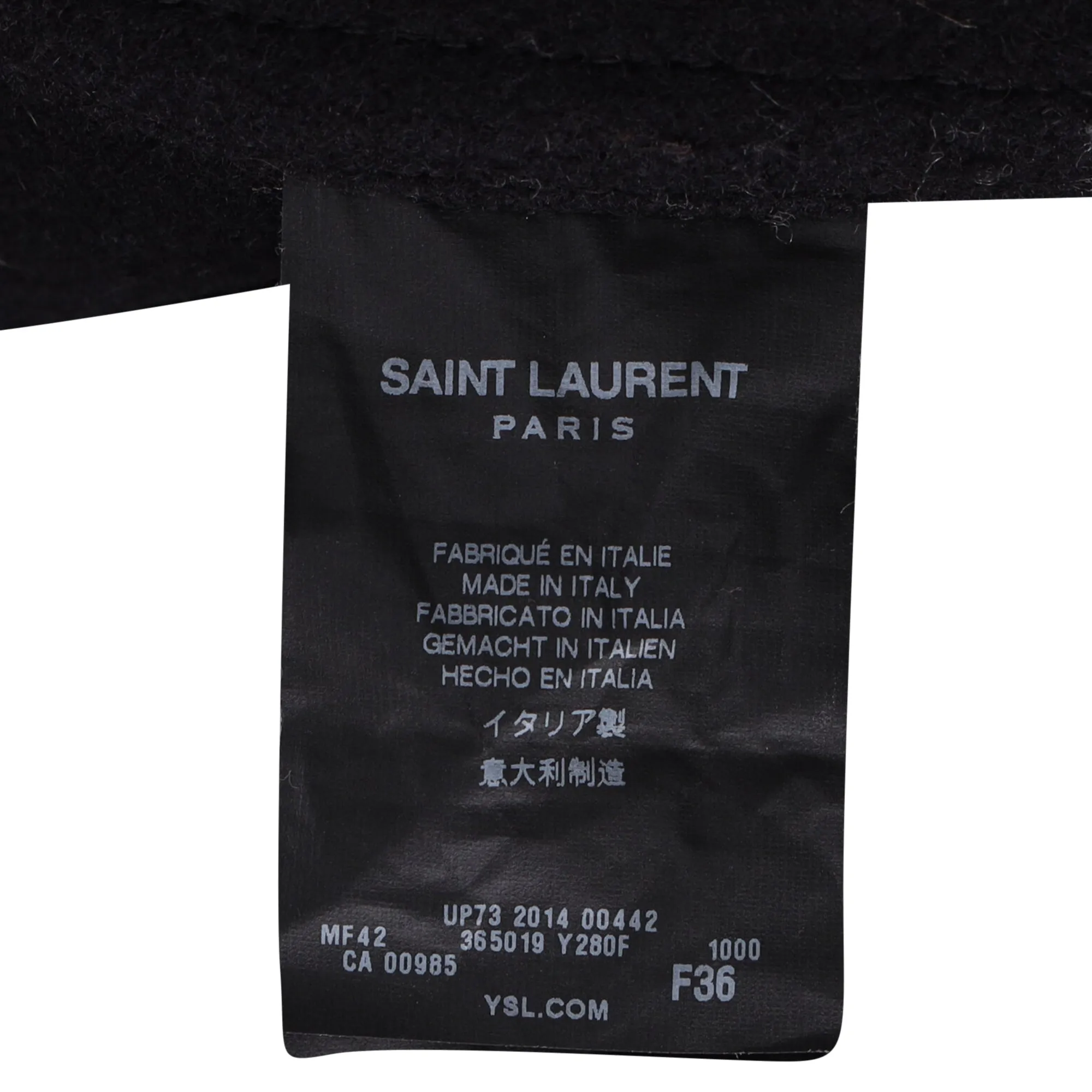 Saint Laurent Double-Breasted Coat in Black Wool