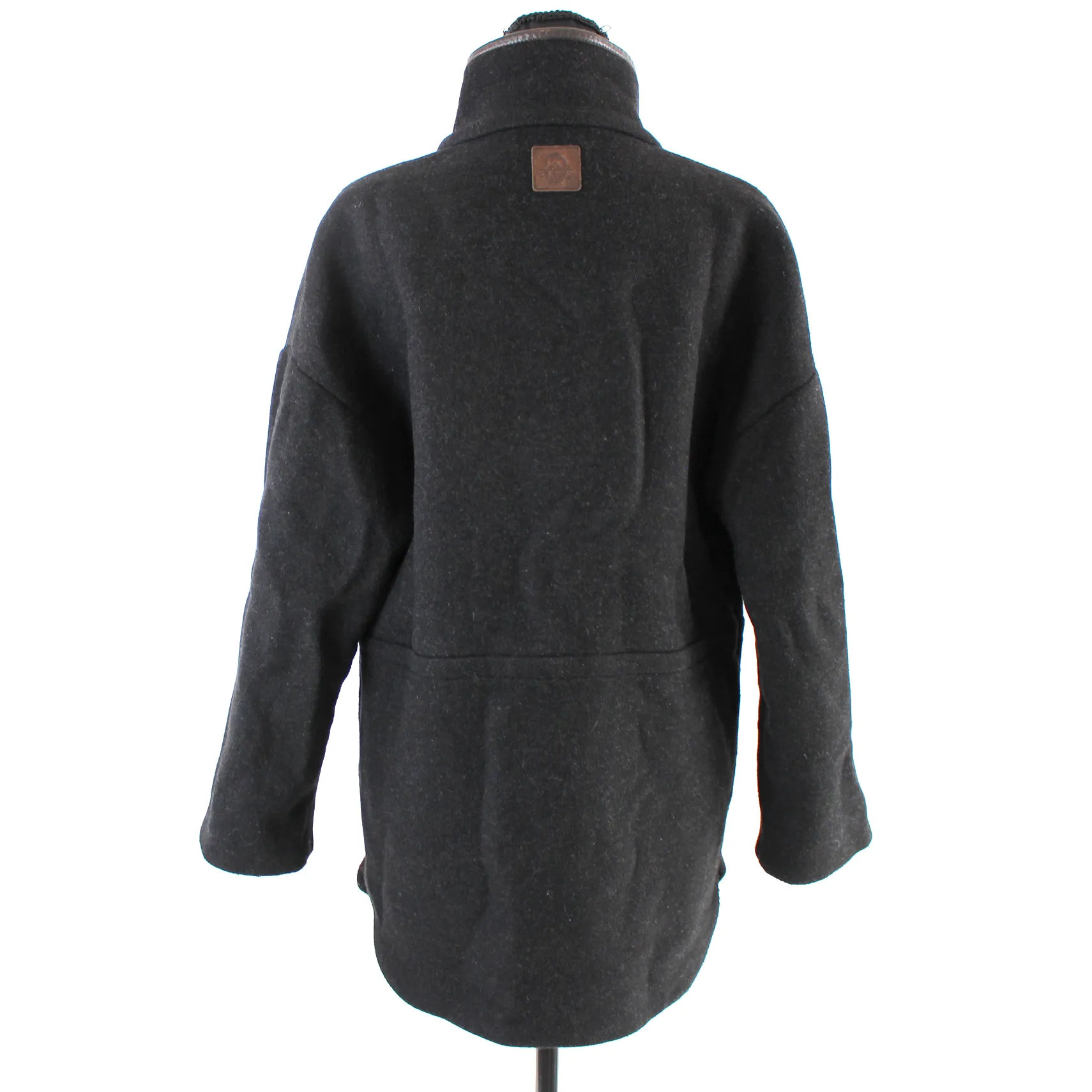 Sandro Leather Buckle Wool Jacket