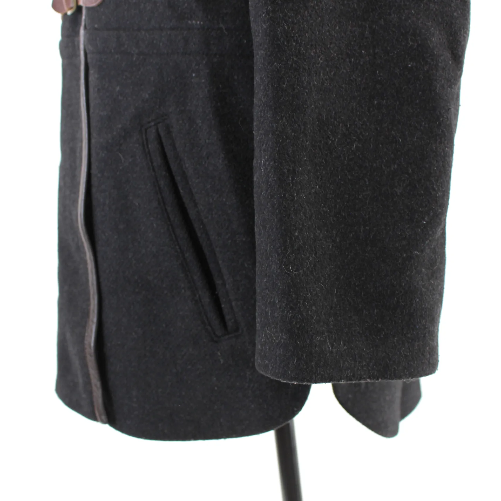 Sandro Leather Buckle Wool Jacket