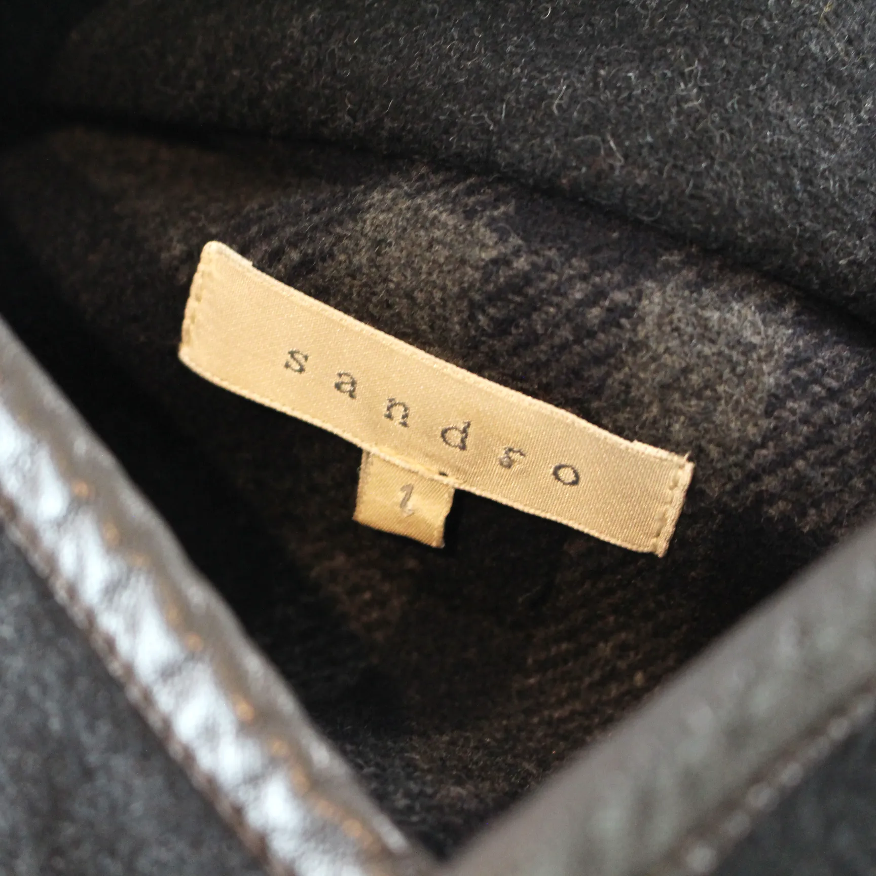 Sandro Leather Buckle Wool Jacket