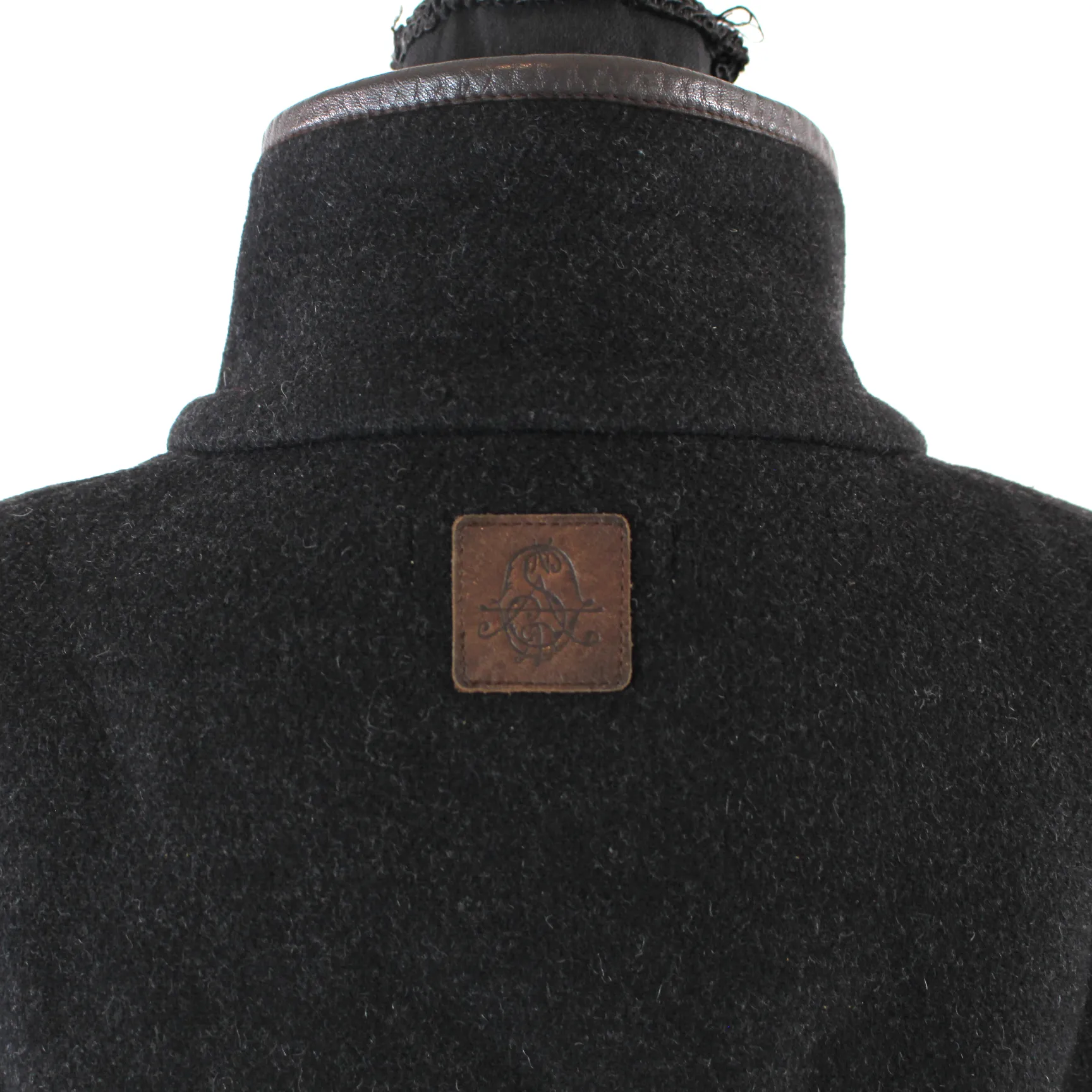 Sandro Leather Buckle Wool Jacket