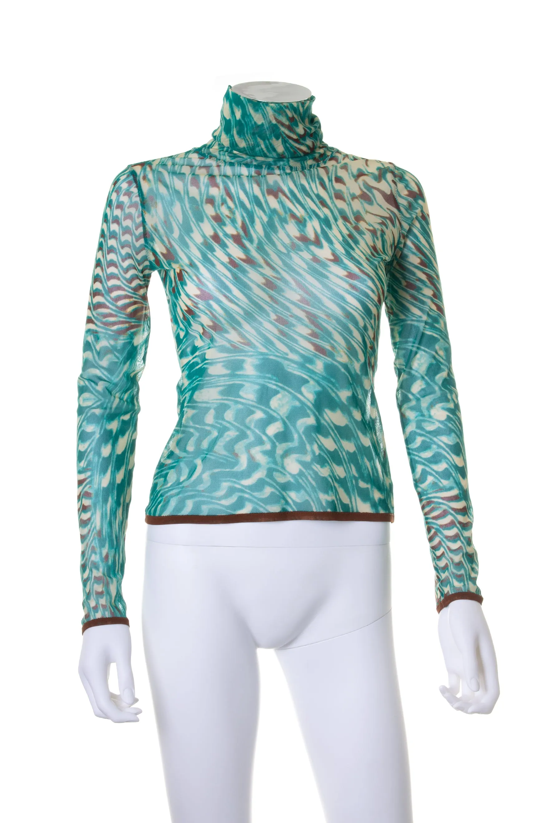 Sheer Mesh Turtleneck
