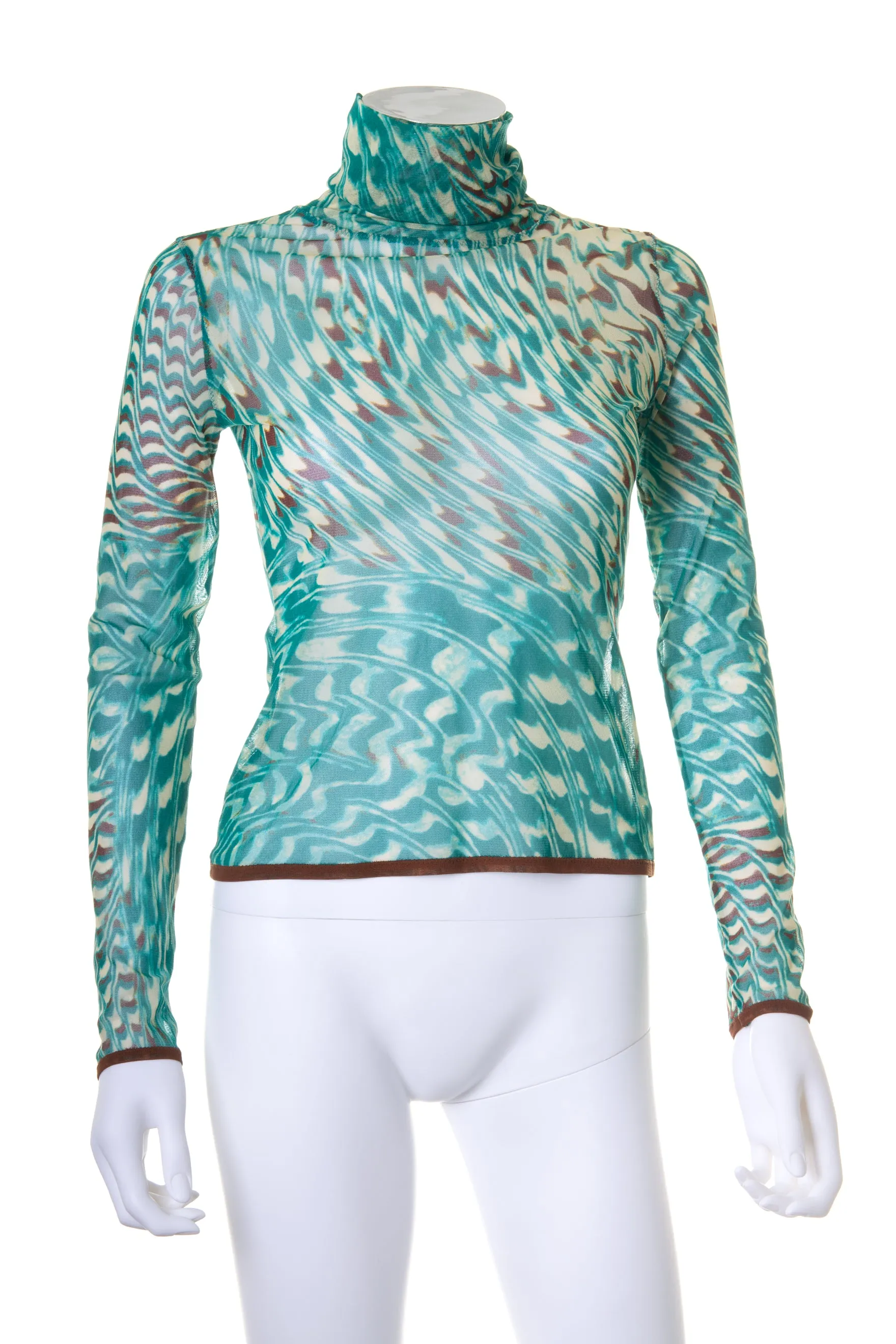 Sheer Mesh Turtleneck