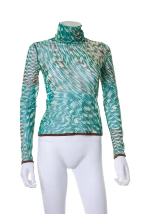 Sheer Mesh Turtleneck